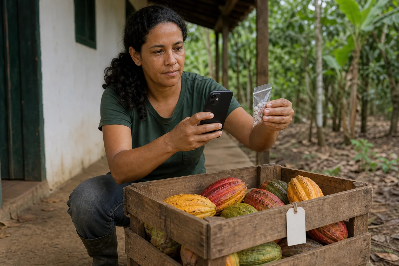 [Origem Viva HML] Registro digital da amostra e dos frutos do lote demonstrativo.